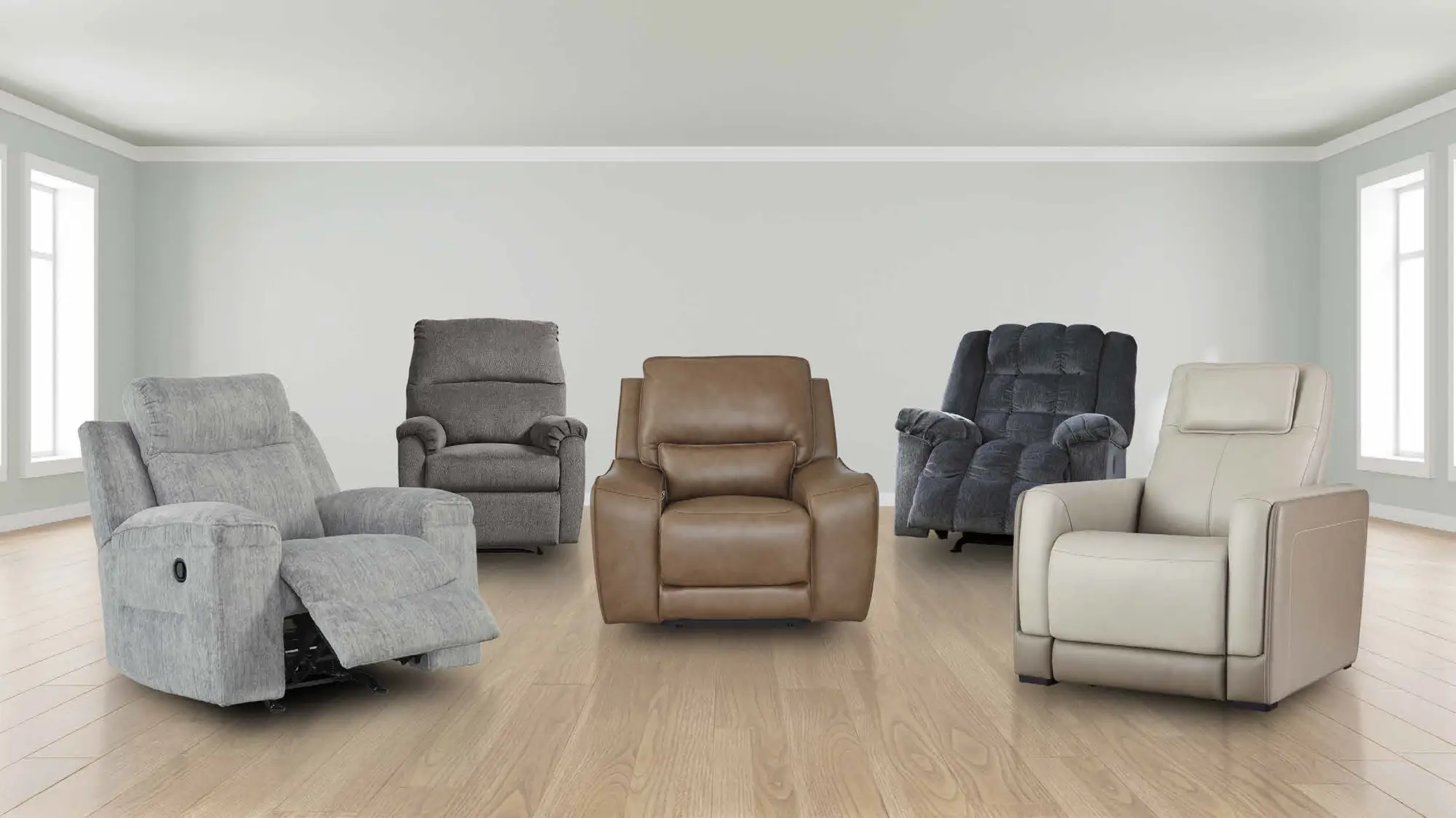 Recliners on display