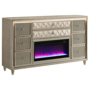 Lorient 8-drawer LED Bedroom Flame Box Dresser